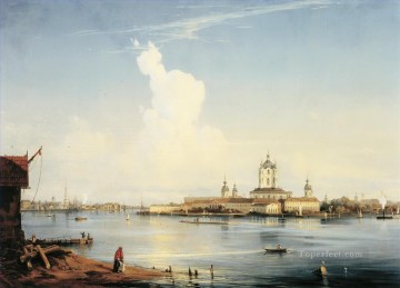 Paisajes Painting - Smolny visto desde bolshaya okhta 1852 Alexey Bogolyubov paisaje urbano escenas de la ciudad